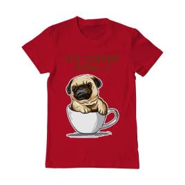 Tricou adler barbat its coffee time rosu