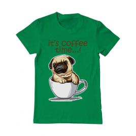 Tricou adler barbat its coffee time verde mediu