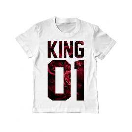 Tricou adler copil flower king alb