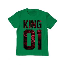 Tricou adler copil flower king verde mediu