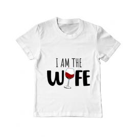 Tricou adler copil i am the wife alb
