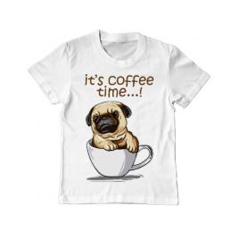 Tricou adler copil its coffee time alb