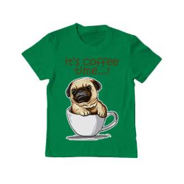 Tricou adler copil its coffee time verde mediu