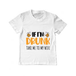 Tricou adler copil take me to my wife alb