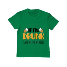 Tricou adler copil take me to my wife verde mediu