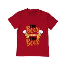 Tricou adler copil two beer rosu