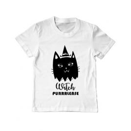 Tricou adler copil witch purrrlease alb