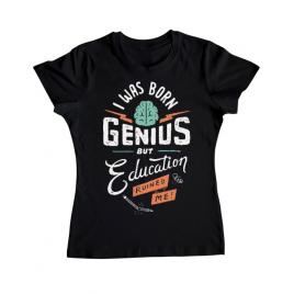 Tricou adler dama born genius negru