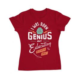 Tricou adler dama born genius rosu