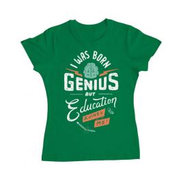Tricou adler dama born genius verde mediu
