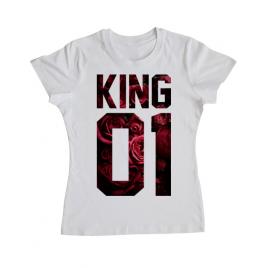 Tricou adler dama flower king alb