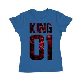 Tricou adler dama flower king albastru azuriu