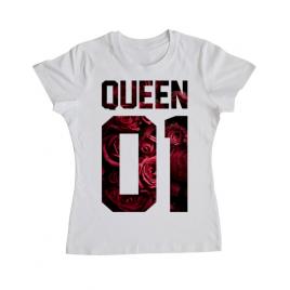 Tricou adler dama flower queen alb
