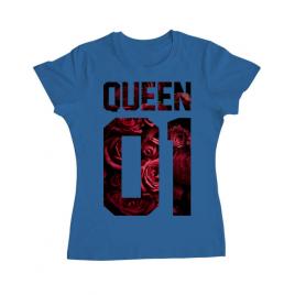 Tricou adler dama flower queen albastru azuriu