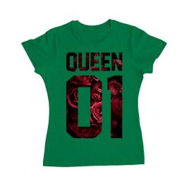 Tricou adler dama flower queen verde mediu