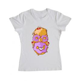 Tricou adler dama homer donut alb