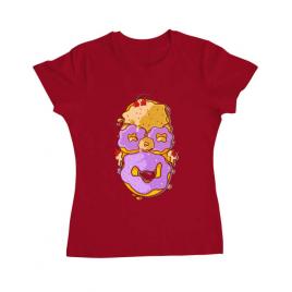 Tricou adler dama homer donut rosu