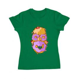 Tricou adler dama homer donut verde mediu