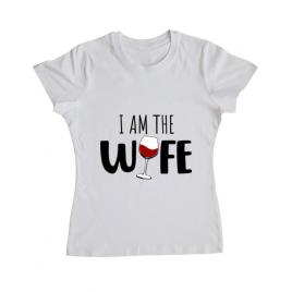 Tricou adler dama i am the wife alb