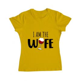 Tricou adler dama i am the wife galben