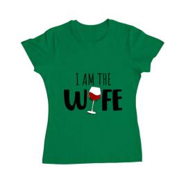 Tricou adler dama i am the wife verde mediu