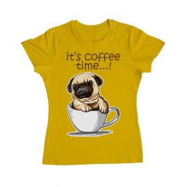 Tricou adler dama its coffee time galben