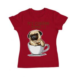 Tricou adler dama its coffee time rosu