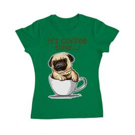 Tricou adler dama its coffee time verde mediu