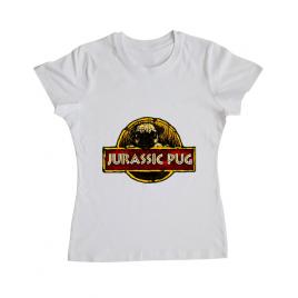 Tricou adler dama jurassic pug alb
