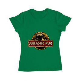Tricou adler dama jurassic pug verde mediu