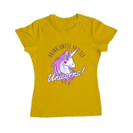 Tricou adler dama lets drink galben