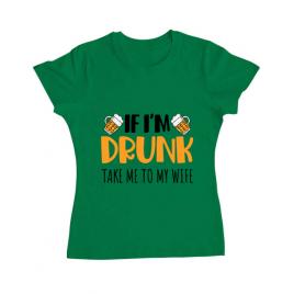 Tricou adler dama take me to my wife verde mediu