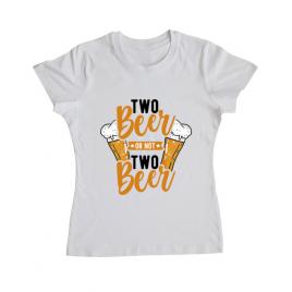 Tricou adler dama two beer alb