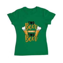 Tricou adler dama two beer verde mediu
