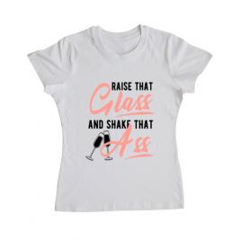 Tricou petrecerea burlacitelor adler raise that ass alb