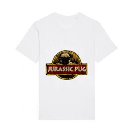 Tricou stanley stella barbat jurassic pug alb