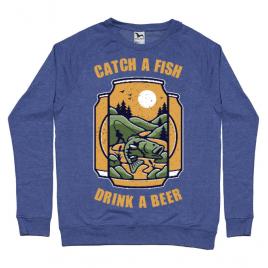 Bluza adler barbat catch a fish albastru melanj