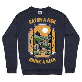 Bluza adler barbat catch a fish denim inchis