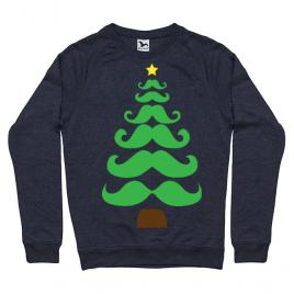 Bluza adler barbat moustache christmas tree denim inchis