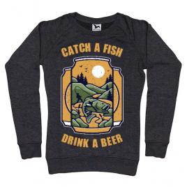 Bluza adler dama catch a fish negru melanj