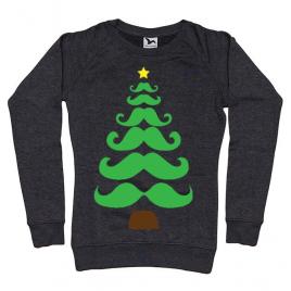 Bluza adler dama moustache christmas tree negru melanj