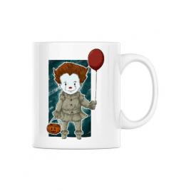Cana personalizata little clown alb