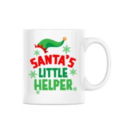 Cana personalizata santas little helper alb