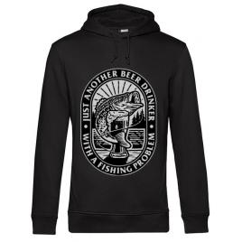 Hoodie barbat cu gluga fishing problem negru