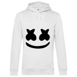 Hoodie barbat cu gluga marshmello alb