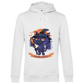 Hoodie barbat cu gluga purr halloween alb