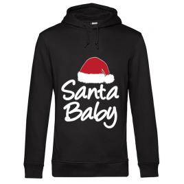 Hoodie barbat cu gluga santa baby negru