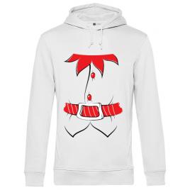 Hoodie barbat cu gluga santa helper alb