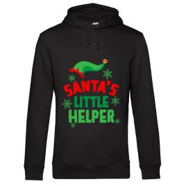 Hoodie barbat cu gluga santas little helper negru