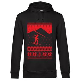 Hoodie barbat cu gluga ski trip negru
